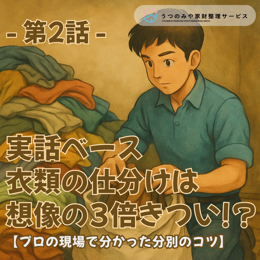 遺品整理　家財整理　宇都宮　衣類　洋服　片付け