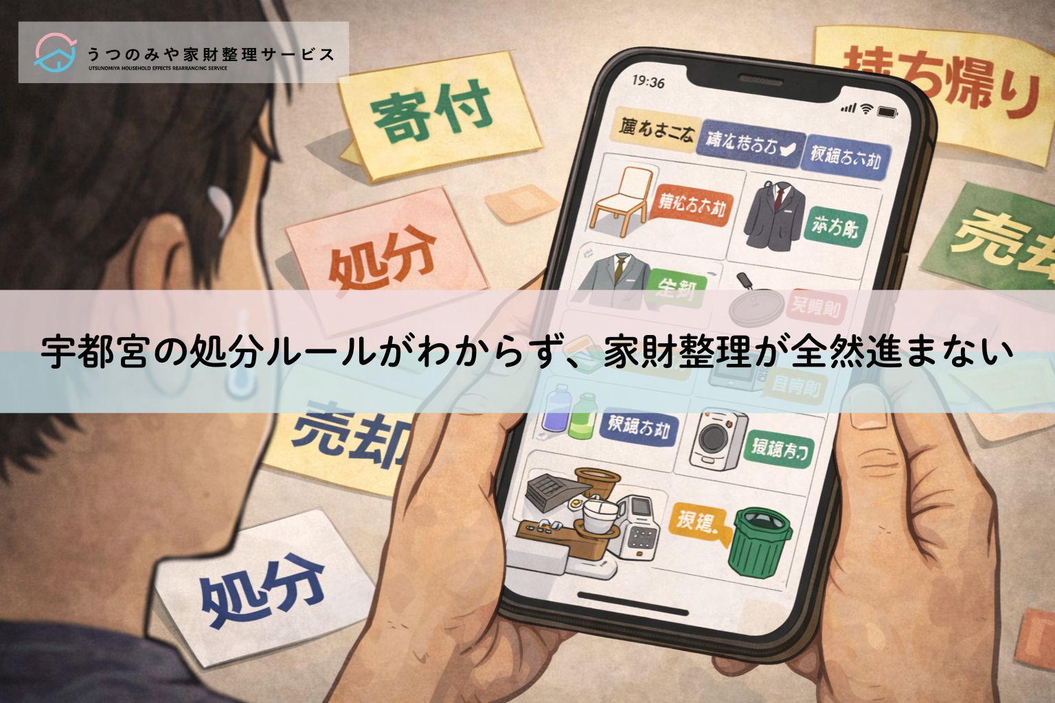 宇都宮の処分ルールがわからず、家財整理が全然進まない